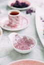 Foodstyling with tea on wooden background Royalty Free Stock Photo