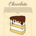 Dessert flyer template. Cakes card illustration for design and web