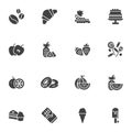 Dessert food vector icons set Royalty Free Stock Photo