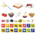 Dessert fragrant cartoon,flat icons in set collection for design. Food and sweetness vector symbol stock web Royalty Free Stock Photo