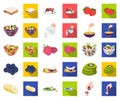 Dessert fragrant cartoon,flat icons in set collection for design. Food and sweetness vector symbol stock web Royalty Free Stock Photo