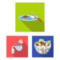 Dessert fragrant flat icons in set collection for design. Food and sweetness vector symbol stock web illustration. Royalty Free Stock Photo