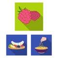 Dessert fragrant flat icons in set collection for design. Food and sweetness vector symbol stock web illustration. Royalty Free Stock Photo