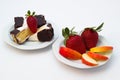 Dessert and fruit Royalty Free Stock Photo