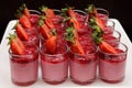 Dessert glass with fresh strawberry