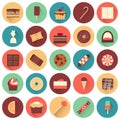 Dessert icon set. Collection of tasty sweets Royalty Free Stock Photo