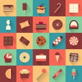 Dessert icon set. Collection of tasty sweets Royalty Free Stock Photo