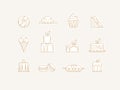 Dessert icons art deco beige and white