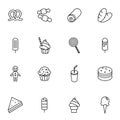 Dessert icons set vector illustration