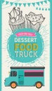 Dessert illustration - cake, donut, croissant, cupcake, muffin for bakery food truck