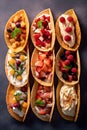 Dessert innovation: waffle tacos filled with ice cream and assorted fruits