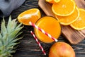 Dessert juice on wooden  freshness  delicious  tropical cocktail beverage healthy Royalty Free Stock Photo