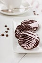 Dessert from a marshmallow with coffee grain Royalty Free Stock Photo