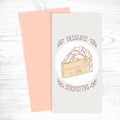 Dessert menu template with hand drawn vanilla cake