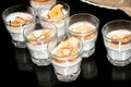 Dessert mini glasses appetizers finger food desserts Royalty Free Stock Photo