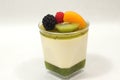 Dessert mousse and kiwi with mixedfruit Royalty Free Stock Photo