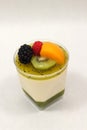 Dessert mousse and kiwi with mixedfruit Royalty Free Stock Photo