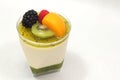 Dessert mousse and kiwi with mixedfruit Royalty Free Stock Photo