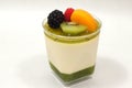 Dessert mousse and kiwi with mixedfruit Royalty Free Stock Photo
