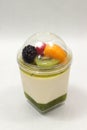 Dessert mousse and kiwi with mixedfruit Royalty Free Stock Photo