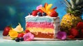 dessert multicolored cake food