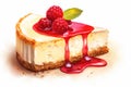 Dessert pastry cheesecake sweet fresh delicious background food cream cake red fruit slice Royalty Free Stock Photo