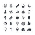 Dessert, pie, cupcake, cookie, biscuit, muffin vector icons