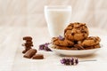 Dessert plate biscuits with lavender. Royalty Free Stock Photo