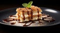 dessert plate tiramisu food Royalty Free Stock Photo