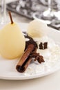 Dessert with poached pears Royalty Free Stock Photo