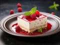 dessert served in an elegant souffle plate with various fruit jelly