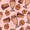 Dessert sketch seamless pattern Royalty Free Stock Photo