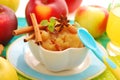 Dessert with stewed apples for baby Royalty Free Stock Photo