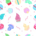 Dessert, sugar sweet food concept seamless pattern abstract back