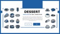 dessert sweet food cake candy landing header vector Royalty Free Stock Photo