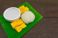 Dessert sweet with sticky rice mango