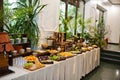 Dessert table of delicious snacks on wedding reception Royalty Free Stock Photo
