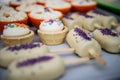 Dessert table for a party Candy bar. Rich thematic wedding candy bar, high variety of sweets