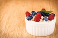 Dessert with yogurt and fresh berries Royalty Free Stock Photo