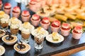 Desserts in the buffet line. For event party