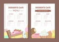 Desserts Cafe Menu Template, Kids Food Menu, Ice Cream, Beverages, Special Offer Vector Illustration Royalty Free Stock Photo