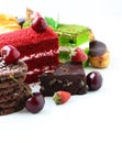 Desserts cakes on a white background Royalty Free Stock Photo