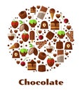 Desserts and delicacies, chocolate food round sign