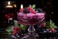 Desserts with fruit pies and berries such as mousses, pastries, cakes, jellies, ice cream,close-up