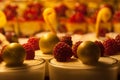 Desserts in a Patisserie window.