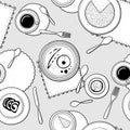 Desserts seamless pattern.