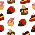 Desserts seamless pattern