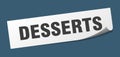 desserts sticker. desserts square sign. desserts