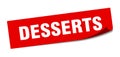 desserts sticker. desserts square sign. desserts