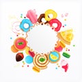 Desserts Sweets Festive Circular Background